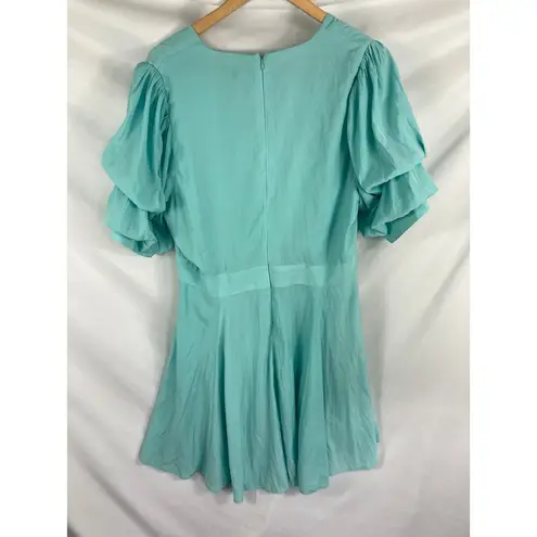 1. State Bubble Sleeve V Neck Dress in Blue River Size XL