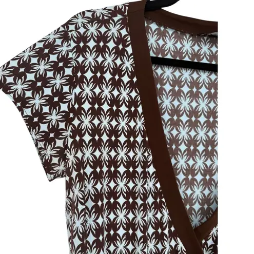 Max and Cleo Geometric Starburst Floral Print Midi Wrap Dress Size Small Petite