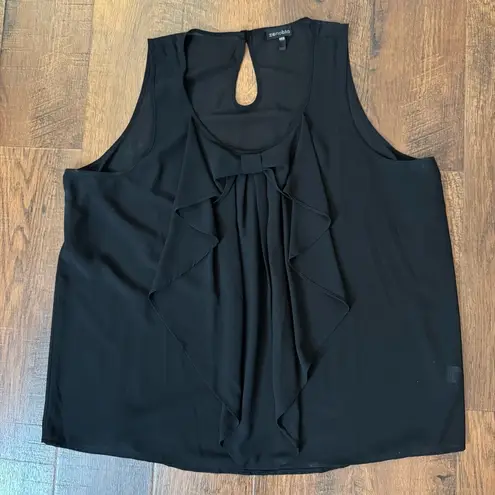 Zenobia embellished black tank top, plus size XXXL (3X)