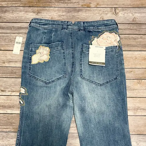 Pilcro and the Letterpress High Rise Trouser Bootcut Medium Wash Floral 29 NWT