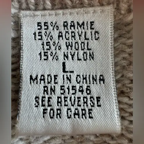 Vintage Wool Blend Sweater Beige Knit Cozy Classic Style fall large Tan