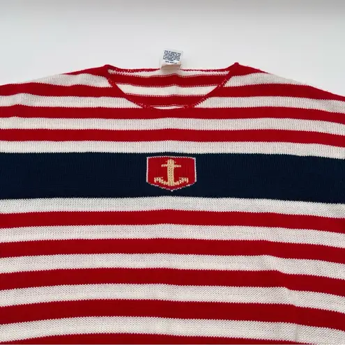 Vintage Sweater Bazaar SZ Med? Sleeveless Sweater Knit Red White Blue Patriotic