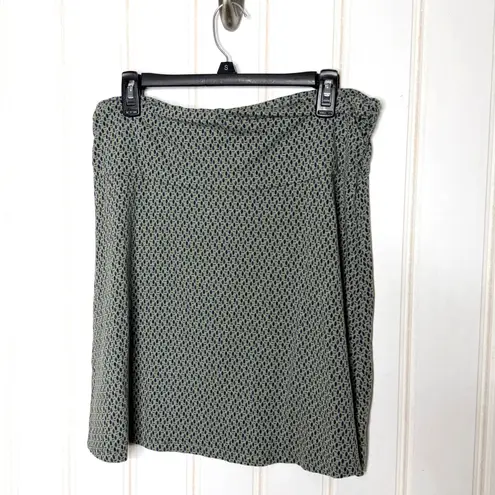 Toad & Co Womens L Green Chaka Midi Skirt Geometric Print Organic Cotton Tencel Size undefined