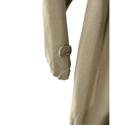 Newport News Vtg Styleworks Linen Cotton Jumpsuit Utility Boiler Suit Khaki L 14