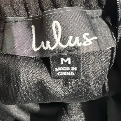 Lulus Black Mateo Strapless Dress w/ Eyelash Lace Hem - Size M