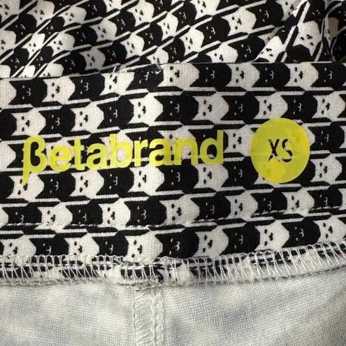 Betabrand X-Small Straight Leg Chino Pants Catstooth Cat Pull-On Pockets Stretch