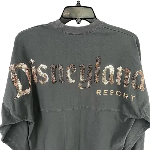 Disneyland Rose Gold Sequin Spirit Jersey Shirt Size XS  Parks Gray