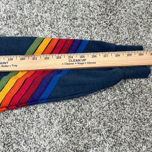 Aviator Nation Rare 7-Stripe Bolt Crew XL Gray Pink Bolt Rainbow Sleeve USA 70s