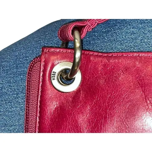 Hobo Wristlet Used Dark Red Leather Small