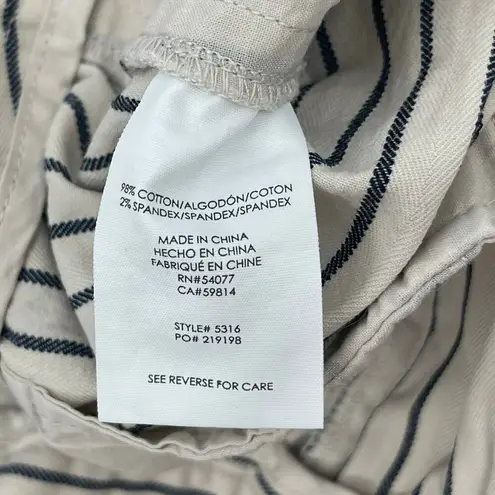 CAbi  Pants SZ 6 #5316 Stripe Tick Tock Crop Business Work Office Cotton Stretch