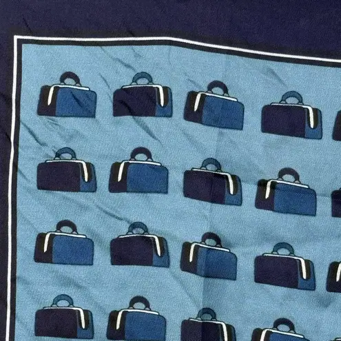 Vintage Echo silk suitcases scarf made in Japan 22x22” Blue