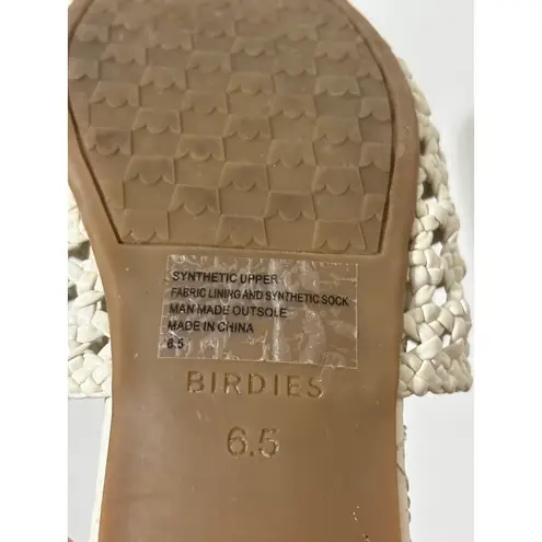 Birdies Woven Mules Slides Pointed Toe Comfortable Flats Size 6.5 White