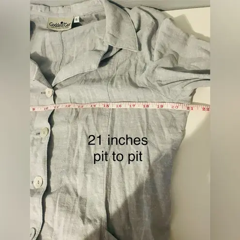 Boho Lagenlook Goddess Gear Ruffle Hemp and Organic Cotton Jacket Blue Size L