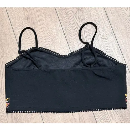 SHEIN CURVE Black Elephant Floral Crop Cami Top Plus Size 1X