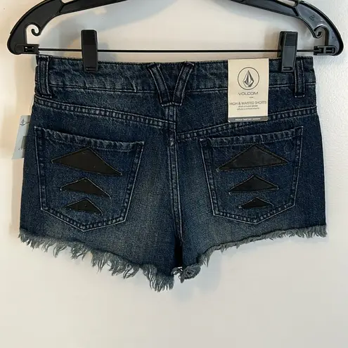 Volcom  High Waisted Denim Cut Off Shorts