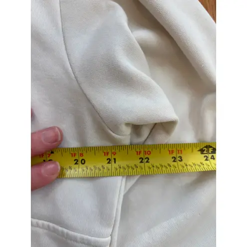 Evereve  Quarter Zip Sweatshirt Cream Color Block Stripes Size M