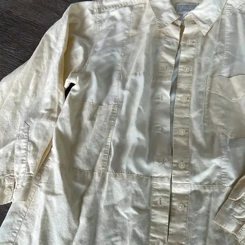 Susan Bristol Casuals Linen Patchwork Yellow Button Down