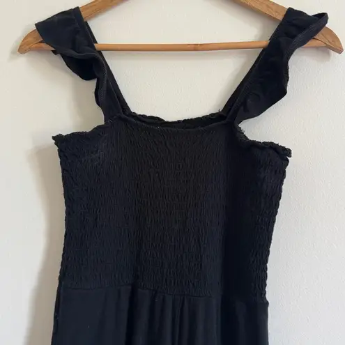 Aerie  Smocked Wide Leg Jumpsuit Size Small Black