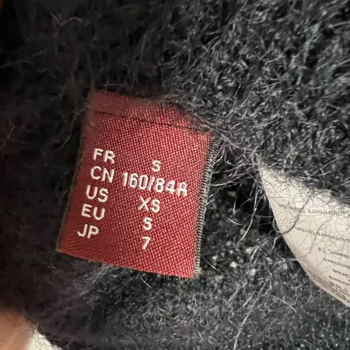 Comptoir des Cotonniers Black Wool Knit Cropped Long Sleeve Sweater Sz XS