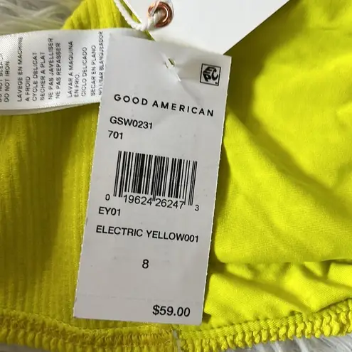 Good American 14.  Women’s Always Fits Twist Bikini Top Electric yellow001 size 8