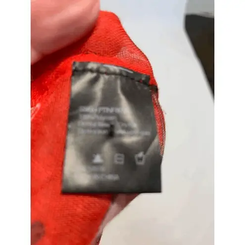 Festive Holiday Christmas Scarf Santa and Deer Print Red