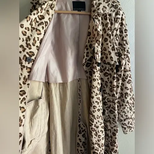 Banana Republic  Leopard Print Maxi Trenchcoat