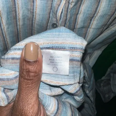 Faherty  100% Linen Shirt Dress size XS- Broken Button