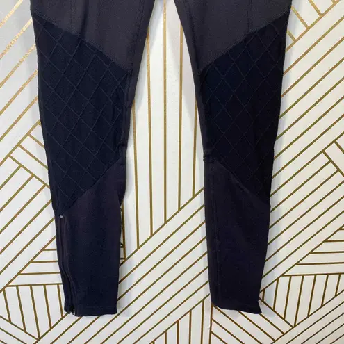 Beyond Yoga Quilted Ankle Zip Leggings in Black Stretch Nylon Soft Size Small