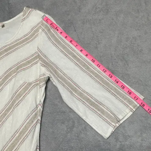 Soft Surroundings Dress Medium Lagenlook Coastal Linen Boho Cottage Striped New