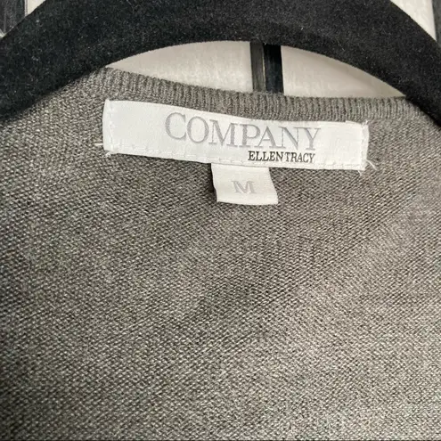 Ellen Tracy Draped Cardigan Grey Medium