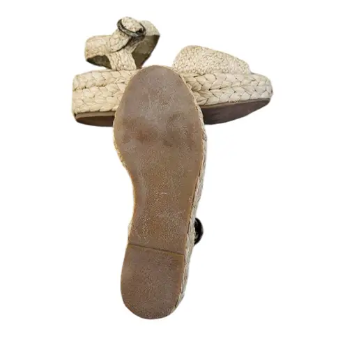 ROBERT CLERGERIE $550 Natural Raffia
Palm Flatform Espadrille Sandals
Italy 5.5 Tan