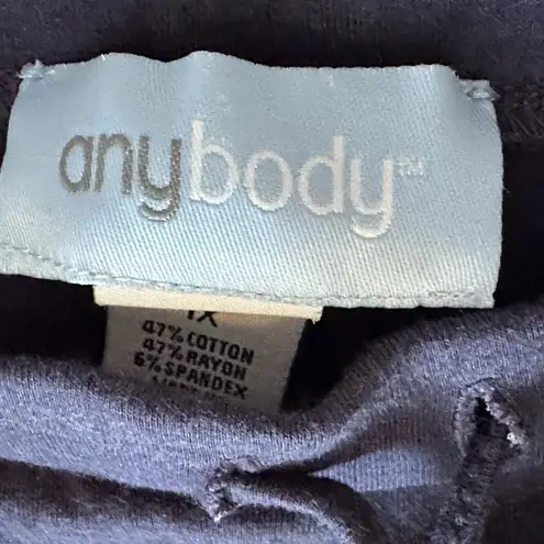 AnyBody Navy Cozy Knit Cropped Jogger Pant Size 1X Blue