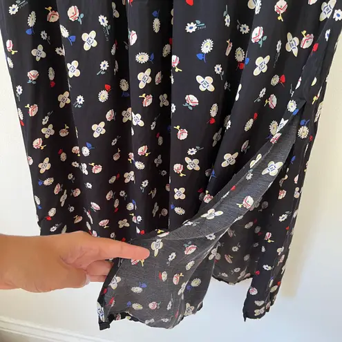 Zadig & Voltaire Reacty Floral Vintage Long Sleeve Slit Ruffle Midi Dress