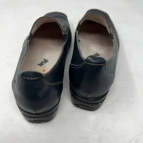 Kiarflex Women's Leaf Print Slip On Leather Shoes Black Size 39 8