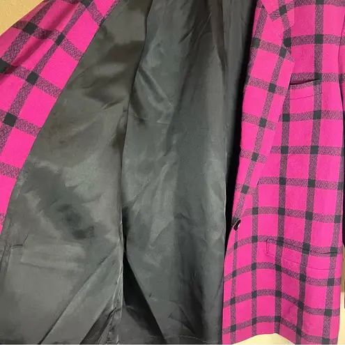 Pendleton VTG 70s-80s Virgin Wool Blazer Jacket Violet Plaid Size 16 USA Preppy