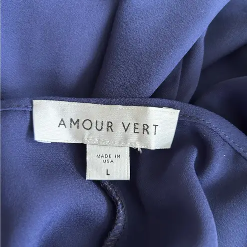 Amour Vert Navy Blue Sleeveless Mini Slip Dress Size Large