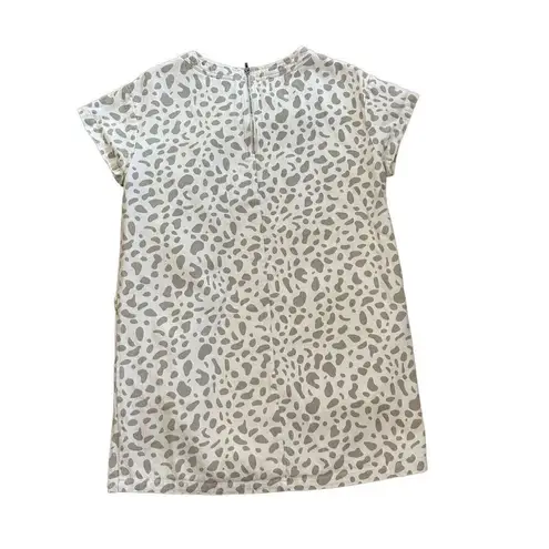 North End denim ivory light brown animal leopard print dress sz M Size M