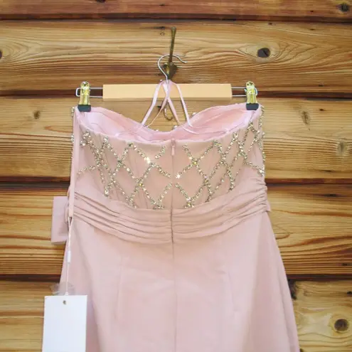 Mac Duggal 2294 Strapless Crepe Embellished Bustier Gown With Bow