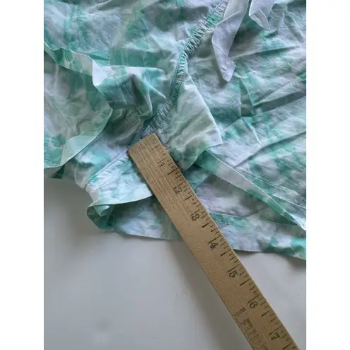 J.Crew COTTON SLEEP Tie Dye SHORTS Aqua Green 100% Cotton Drawstring Lounge L Size L