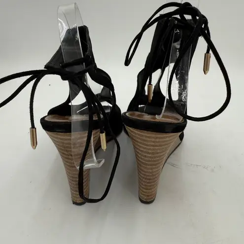 Aquazzura Women's Black Leather Suede Cutout Sexy Thing Heels Size 27.5 / 7.5