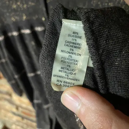 Magaschoni Brown Metallic Sparkle Button Down Cardigan Sweater Womens Size Small