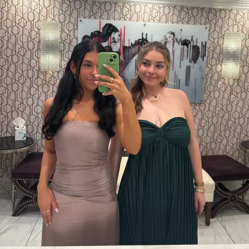 Meshki Strapless Taffeta Maxi Dress - Bronze Taupe