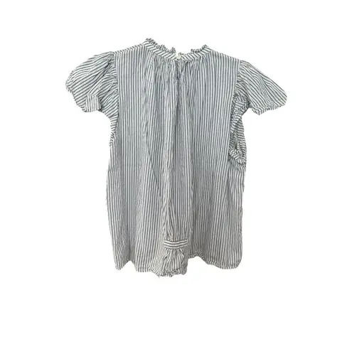 Trovata Birds Of Paradis Carla Highneck Shirt XS Stripes Flutter Sleves #AA6