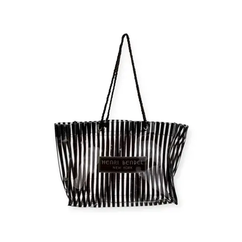 Henri Bendel Super Rare: ミ Signature PVC Stripe Tote ミ Brown Clear ミ Collectible