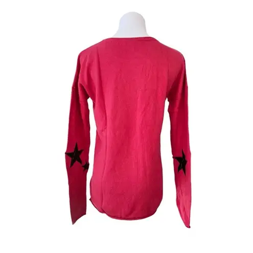 J. Society Red Round Neck Elbow Patch Long Sleeve Sweater SMALL Fall Retro