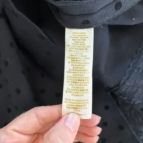 Kate Spade Polka Swiss Dot Dress 3/4 Sleeve Black Shift Womens Size Small