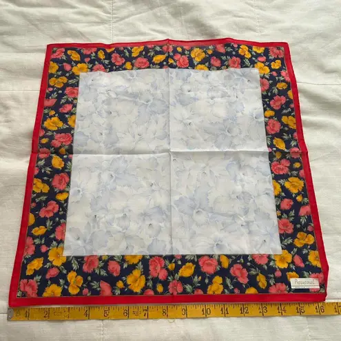 Red floral boarder print bandana 0695 Blue