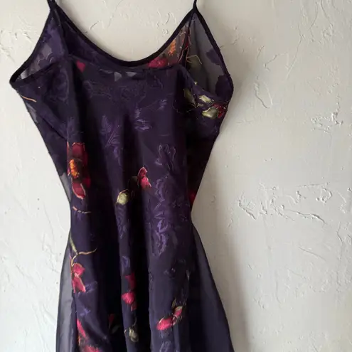secret treasures Y2k Size Medium Purple Lace Coquette Floral Babydoll Gown
