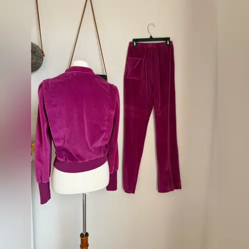 Vintage Ultra Sport Ltd Purple Velour Jogging Track Suit Set, Size Small Pink