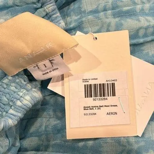 Anaak Amina Bell Maxi Dress in blue bell S NWT Blue